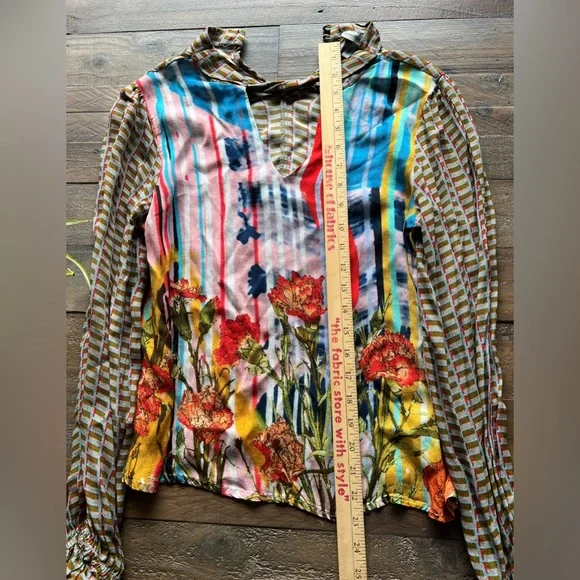 Anthropologie blouse rainbow medium - Picture 4 of 5